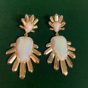 Kendra Scott Mother of Pearl and Gold Earrings